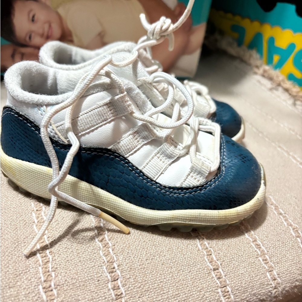 Jordan Kids Navy and White Sneakers